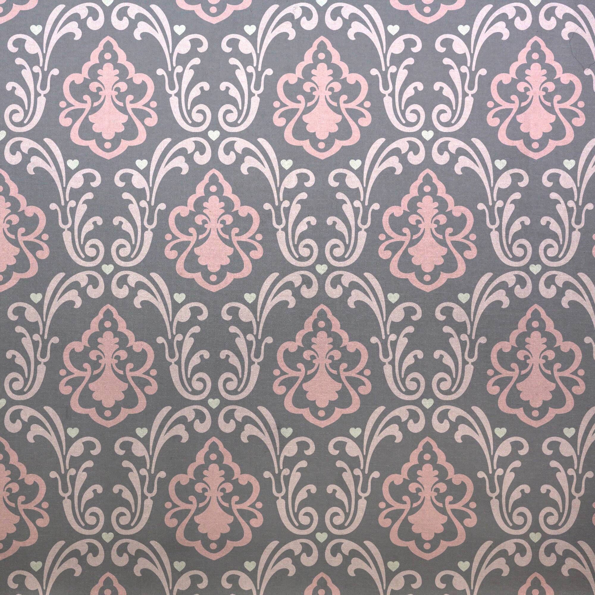 Camelot Fabrics With Love Gray Divine Damask Cotton Fabric